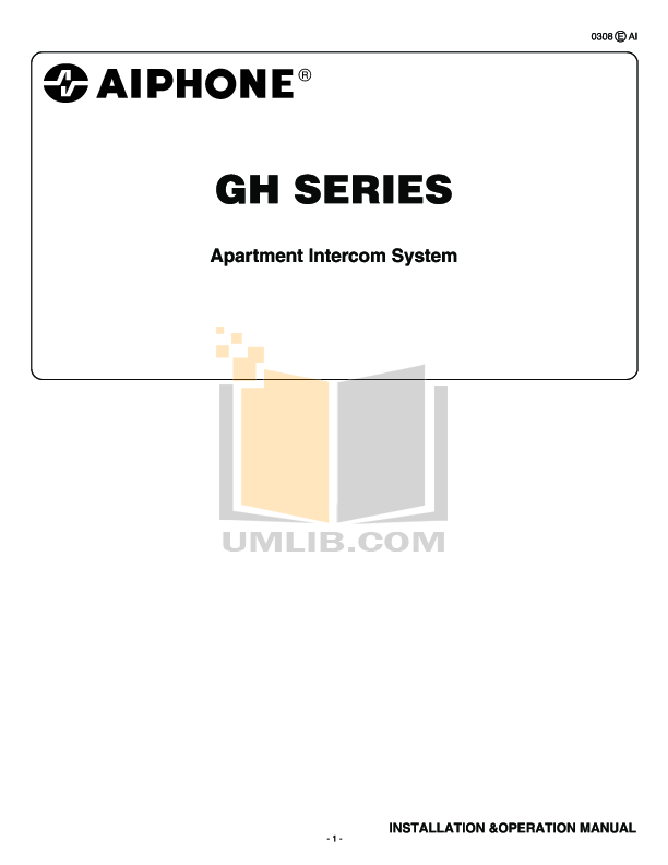Download free pdf for Aiphone GF-1MD Telephone manual